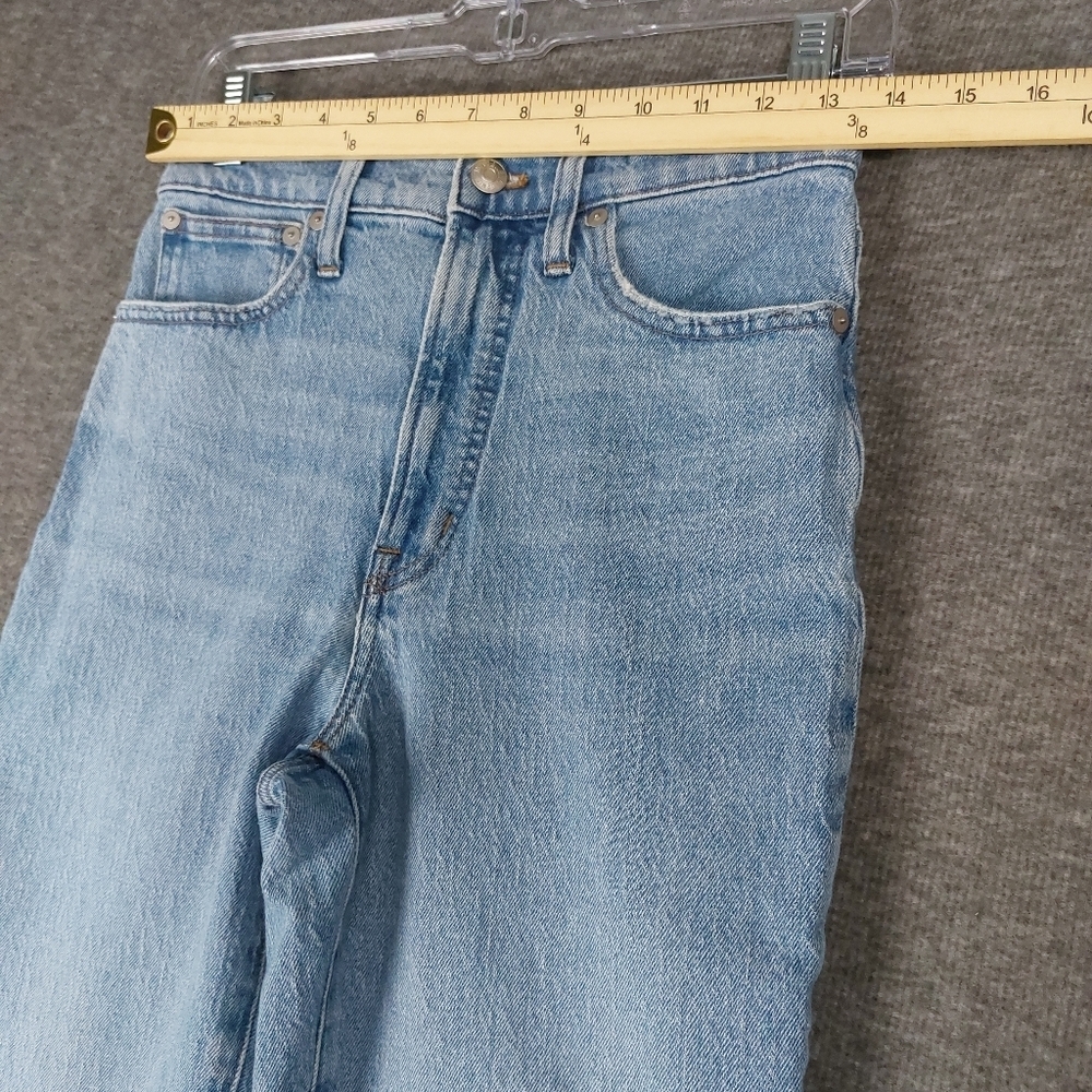 MADEWELL JEANS WOMENS BLUE THE PERFECT VINTAGE STRAIGHT JEAN DENIM PANTS SIZE 25 - Picture 5 of 9